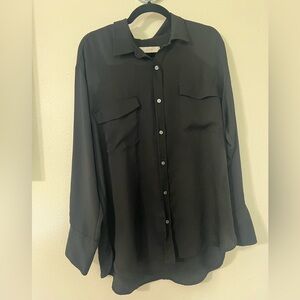 LOFT Women's Black Button Down Shirt